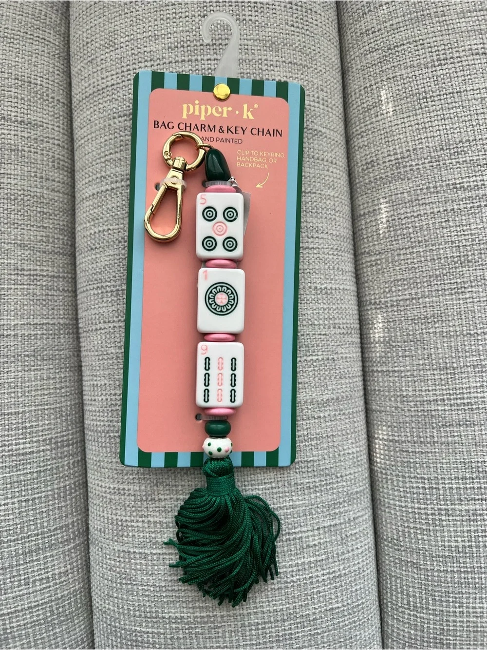 Piper K Mahjong Bag Charm Key Chain